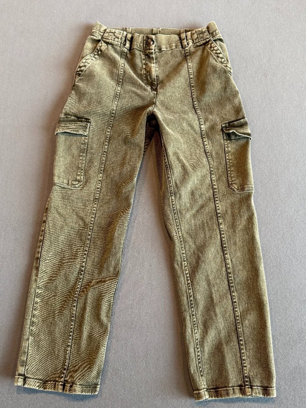 Treasure & Bond Women's Olive Green Cargo Utility Pants Straight Leg Size 2